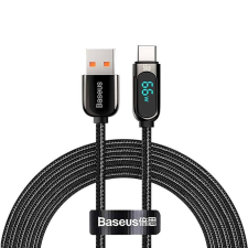 Baseus USB-USB-C kábel kijelzővel, 66W, 1m, fekete (CASX020001) (CASX020001) kábel és adapter