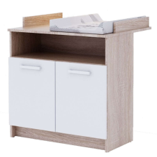  Basic Baba Pelenkázó Komód - 2 Ajtós - Sonoma Tölgy/Fehér pelenkázó