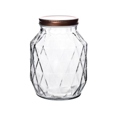 BASIC KITCHEN 2700 ml Átlátszó Üveg Diamant Tégely papírárú, csomagoló és tárolóeszköz