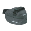 BASIL Discovery 0.5L kerékpáros nyeregtáska, vízálló poliészter, szürke-fekete, tépőzáras rögzítés, esővédő huzattal BASIL Bicikli alkatrészek Kerékpáros kiegészítők Kerékpár nyeregtáskák és kormánytáskák