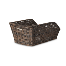BASIL hátsó kosár Cento Rattan Look, fix rögzítéssel, sötétbarna kerékpáros kerékpár és kerékpáros felszerelés