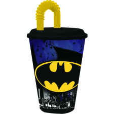 Batman Bat Signal szívószálas pohár, műanyag 430 ml konyhai eszköz