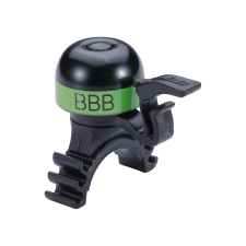 BBB Cycling kerékpáros csengő BBB-16 MiniFit, fekete/zöld kerékpár és kerékpáros felszerelés