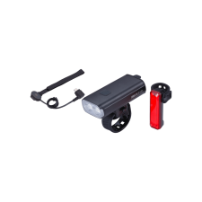 BBB Cycling kerékpáros lámpa szett BLS-175 StrikeDuo Combo, 1600 és 20 lumen, 7 és 5 mód, USB-C és micro USB tölthető 5200 és 300 mAh akku (első és hátsó), gumis felfogatással, távirányítóval kerékpár és kerékpáros felszerelés