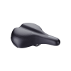 BBB Cycling kerékpáros nyereg BSD-102 ComfortPlus Relaxed, unisex, szintetikus bevonat, anatómiai csatornával, emlékező szivacsos, 205mm széles, 265mm hosszú, fekete