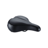 BBB Cycling kerékpáros nyereg BSD-93 Meander Relaxed, unisex, szintetikus bevonat, anatómiai csatornával, lebegő szivacsos, 205mm széles, 265mm hosszú, fekete