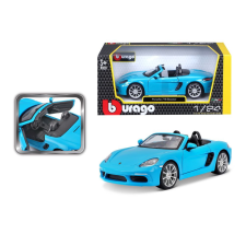 BBurago 1:24 Plus Porsche 718 Boxster kék autópálya és játékautó