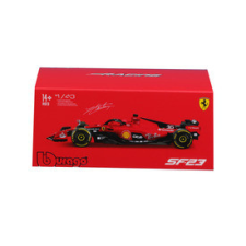  Bburago 1/43 F1 versenyautó - Ferrari SF-23 (With helmet) (#16 Leclerc) autópálya és játékautó