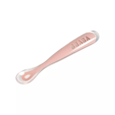  Béaba Ergonomikus Szilikon Hosszú Kiskanál - Sötét rózsaszín babaétkészlet