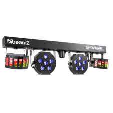 Beamz BeamZ SB02 Showbar, 2x Derby, 2x PAR, Beépített akkumulátor, DMX világítási kellék