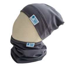  Beanie kétrétegű, egyszínű, sötétszürke uni babasapka, sál