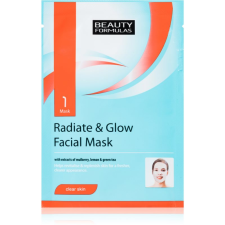 Beauty Formulas Clear Skin Radiate & Glow élénkítő arcmaszk a bőr regenerációjára 1 db arcpakolás, arcmaszk