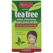 Beauty Formulas Tea Tree Tisztító orrcsíkok, 6 db arcpakolás, arcmaszk