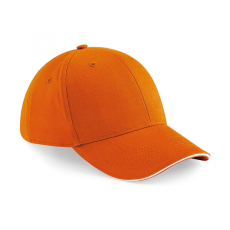 Beechfield Uniszex sapka Beechfield Athleisure 6 Panel Cap Egy méret, Narancssárga/Fehér