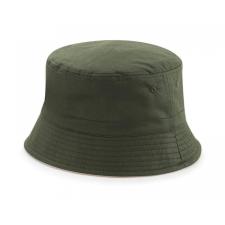 Beechfield Uniszex sapka Beechfield Reversible Bucket Hat L/XL, Oliva zöld Green/Kő kék női sapka