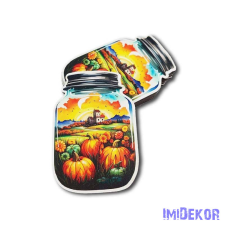 Befőttes üveg tökföld 9x6,5cm dekorációs kellék