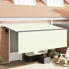  Behúzható napellenző Krém 350 x 200 cm Pamut és Alumínium nyílászáró