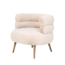  Beige színű lounge fotel fa lábakkal – modern design karosszék bútor