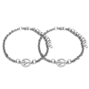  Békejel charmos rozsdamentes acél páros karkötő, ezüst színű