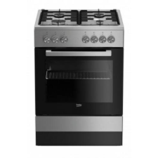 Beko FSE62120DX cooker Freestanding cooker Gas Black, Grey A tűzhely