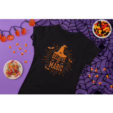  Believe in magic fekete póló egyedi ajándék