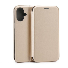 Beline Book Magnetic könyvtok iPhone 16 Plus - arany színű tok és táska