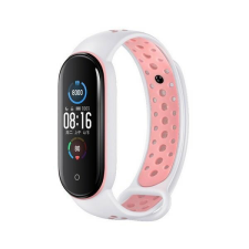 Beline Design csereszíj Xiaomi Mi Band 7/6/5 - fehér-rózsaszín okosóra kellék