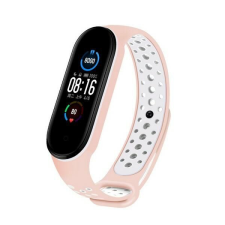 Beline Design csereszíj Xiaomi Mi Band 7/6/5 - rózsaszín-fehér okosóra kellék