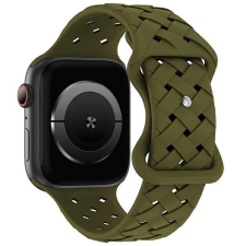 Beline óraszíj Apple Watch szilikon szőtt 38/40/41mm oliva box okosóra kellék