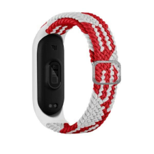 Beline óraszíj Mi Band 3/4 szövet piros / fehér okosóra kellék