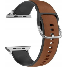 Beline Silico Leather Szíj Apple Watch 42/44/45/49mm - Barna-Fekete (Beli03137) okosóra kellék