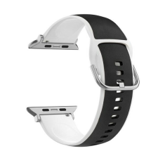 Beline Silico Leather szíj Apple Watch 42/44/45/49mm - fekete-fehér okosóra kellék