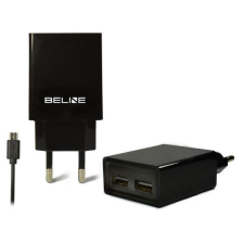 Beline töltő 2xUSB + microUSB 2A fekete mobiltelefon kellék