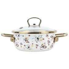 Belis PREMIUM Zománcozott lábas + üveg fedő, 20cm / 2,3l, krémszínű (8590191170573) edény