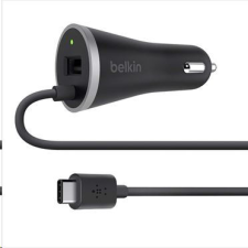 Belkin 15 W / 3A autós töltő + integrált USB-C 2.0 kábel 1.2m fekete (F7U006bt04-BLK) mobiltelefon kellék