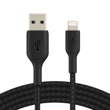 Belkin BOOST CHARGE Lightning - USB-A harisnyázott kábel 15cm fekete (CAA002bt0MBK) (CAA002bt0MBK) - Adatkábel kábel és adapter