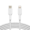 Belkin BoostCharge Braided USB-C to Lightning Cable 1m White - CAA004BT1MWH