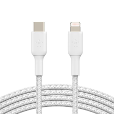 Belkin BoostCharge Braided USB-C to Lightning Cable 1m White - CAA004BT1MWH kábel és adapter