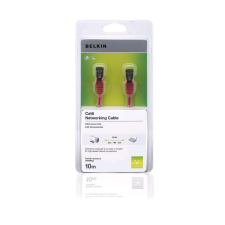 Belkin Patch kábel UTP Cat-6 10m piros (A3L980CP10MRDHS) kábel és adapter