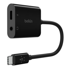 Belkin rockstar 3.5mm audio + usb-c charge adapter black npa004btbk kábel és adapter
