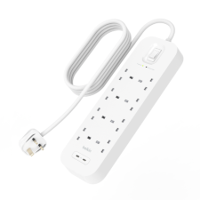 Belkin SRB004CA2M Túlfeszültség védő elosztó 8 aljzatos 2m - Fehér (SRB004CA2M) hosszabbító, elosztó