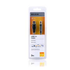 Belkin USB A --&gt; USB B kábel 3m (F3U154CP3M) kábel és adapter