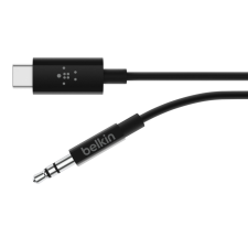 Belkin USB-C apa - 3.5mm Jack apa Összekötő kábel 0.9m - Fekete (F7U079BT03-BLK) kábel és adapter