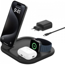 Belkin WIZ029VFBK 3in1 Magsafe Töltő 15W - Fekete (WIZ029VFBK) mobiltelefon kellék