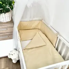  Bella bézs – 3 részes babaágynemű szett természetes árnyalatban, 100% pamut babaágynemű, babapléd