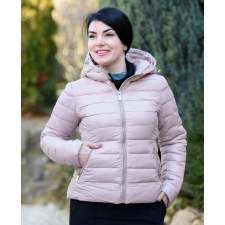 BellaKollektion Steppelt kapucnis bézs dzseki (S-XL) női dzseki, kabát