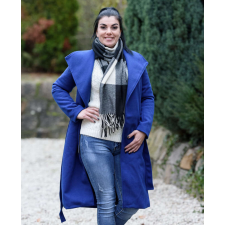 BellaKollektion Szőrme béléses kék szövetkabát női dzseki, kabát