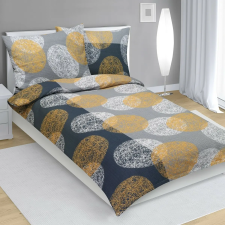 Bellatex ágynemű, krepp 80/865, szürke-narancssárga gömbök, 140 × 220, 70 × 90 lakástextília
