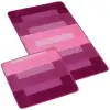 Bellatex Bany Szett, téglalap mintás, 60×100 cm + 60×50 cm, rózsaszín-bordó