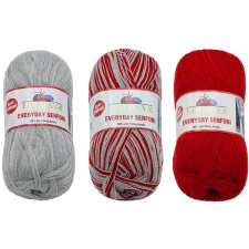 Bellatex HiMALAYA EVERYDAY SENFONI 3 × 100g - 71022 szürke, vörös rövidáru